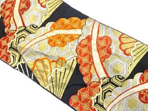 アンティーク　扇に古典柄織り出し袋帯（着用可）